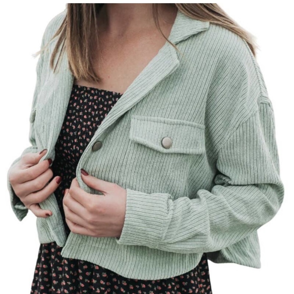Storia Boutique “Mint Green” Corduroy Jacket